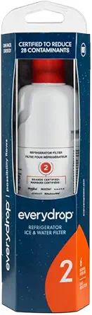 Everydrop® Filter 2 delivers fresh, clean water by reducing 99% of lead and contaminants. Replace every 6 months.